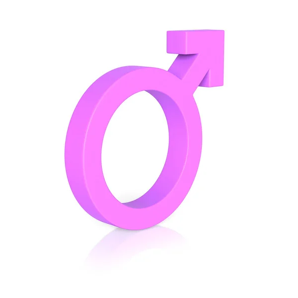 Απομονωμένη ροζ θηλυκό εικονίδιο σε ένα ανώνυμο ανοιχτόχρωμο φόντο με αντανάκλαση — Φωτογραφία Αρχείου
