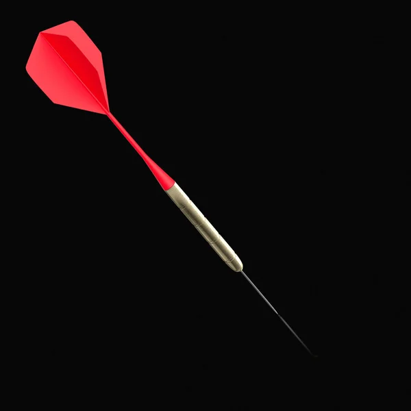 Isolated Red Playing Dart on an Unmarked Light Background with Reflection — стоковое фото