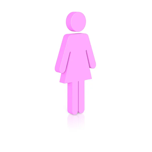 İşaretsiz ışık arka plan yansıması ile izole pembe kadın sembolü