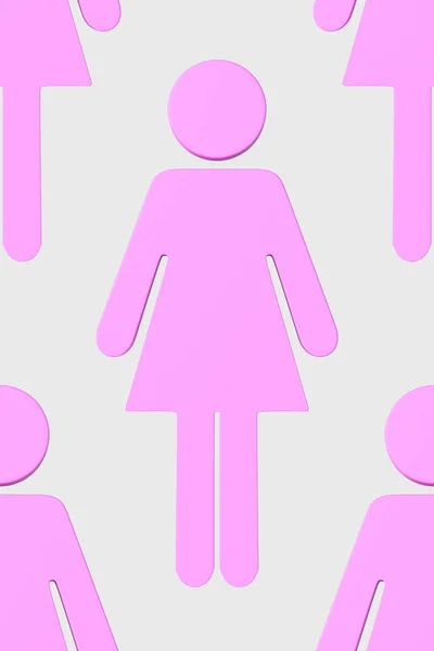 Seamlessly Tiling Background of Pink Woman Symbols — Stock Photo, Image
