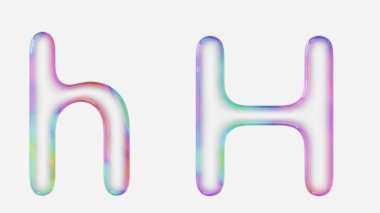 Beyaz arka planda küçük ve büyük harflerle 