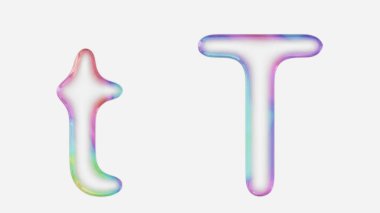 Beyaz arka planda küçük ve büyük harfli renkli bir 