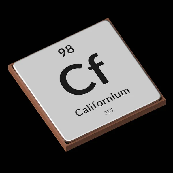 Vyražený Izolovaný Kovový Štítek Zobrazující Chemický Prvek Californium Jeho Atomovou Royalty Free Stock Obrázky