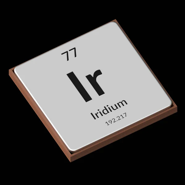 Vyražený Izolovaný Kovový Štítek Zobrazující Chemický Prvek Iridium Jeho Atomovou Stock Snímky