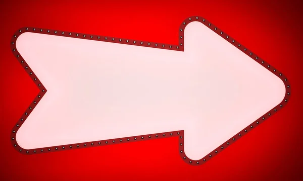 Neon arrow on red background