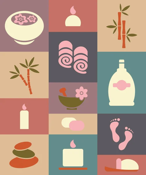 Iconos Spa Procedimiento Cosmético — Vector de stock