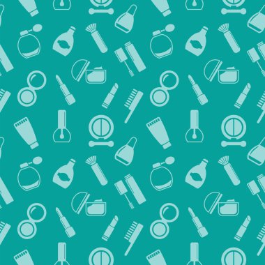 Kozmetik simgeleri, deseni, soyut arkaplanı, duvar kağıdıyla kusursuz doku 