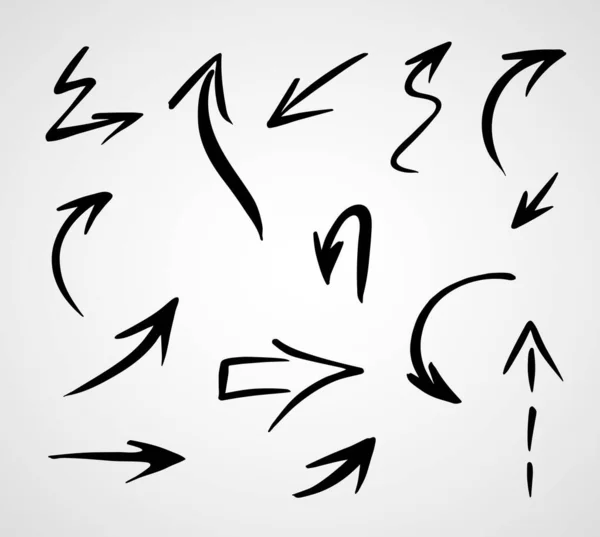 手描きの矢印のベクトルセット — ストックベクタ