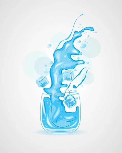 Glas Wasser Eiswasser Vektorillustration — Stockvektor