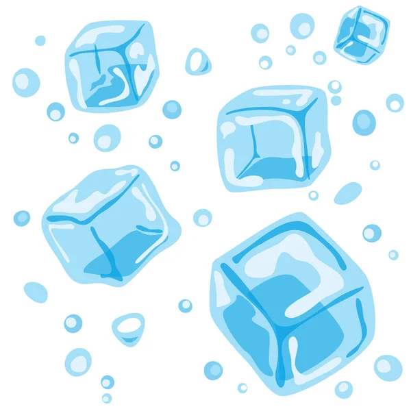 Ice Cubes Vector Illustration — Stock Vector