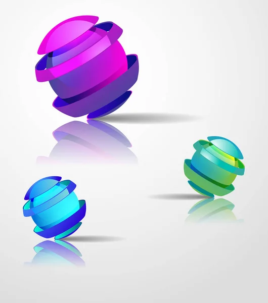 Ensemble Abstrait Sphères Vectorielles Icône Brillante Forme Peut Être Utilisé — Image vectorielle