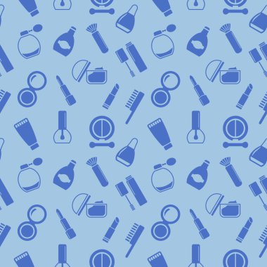 Kozmetik simgeleri, deseni, soyut arkaplanı, duvar kağıdıyla kusursuz doku 