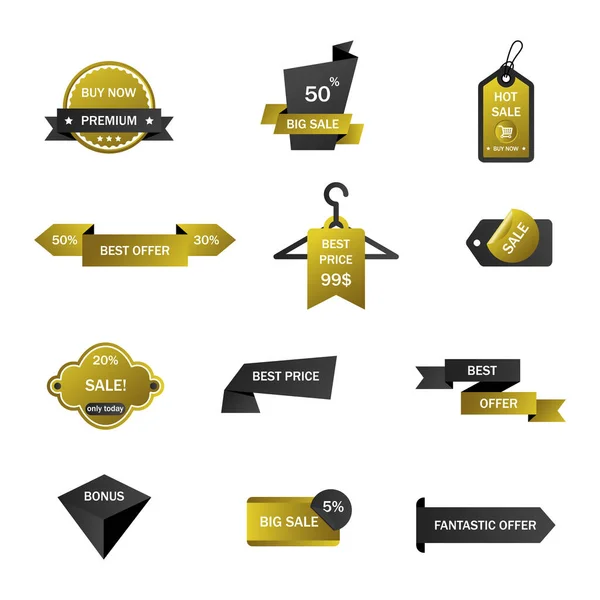Stickers Vectoriels Étiquette Prix Bannière Étiquette Vente Coupon Offres Promotions — Image vectorielle