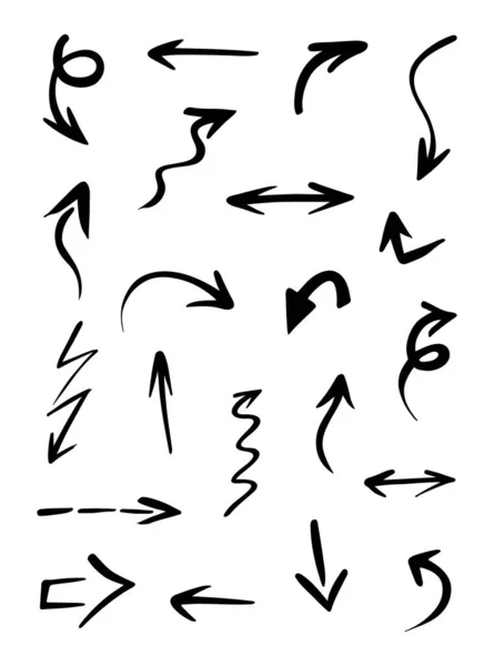 手描きの矢印のベクトルセット — ストックベクタ