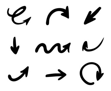 El çizimi oklar, vektör seti