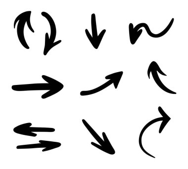 El çizimi oklar, vektör seti