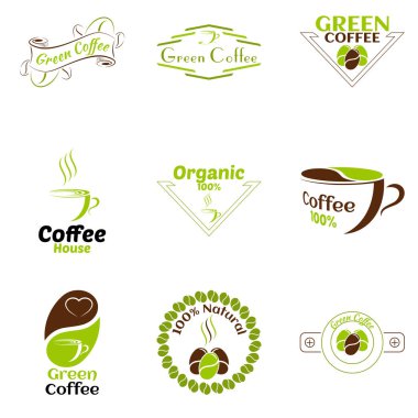 Kahve Logo tasarım vektör şablonu.