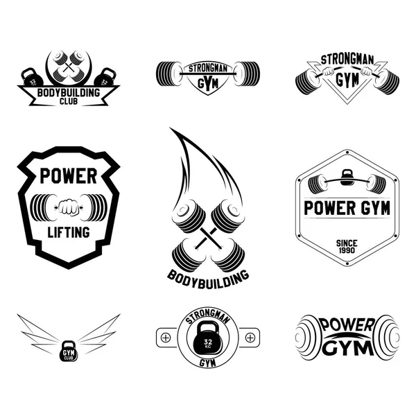 Emblemas de GYM, diseño del logotipo — Vector de stock