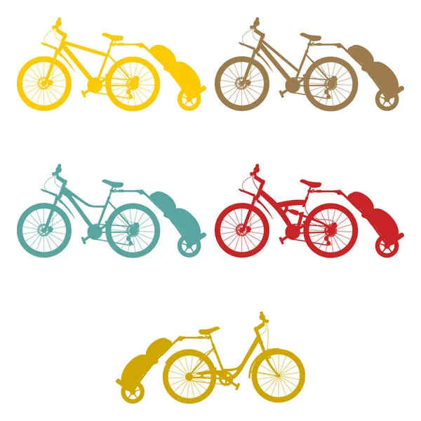 Conjunto remolque bicicleta — Archivo Imágenes Vectoriales