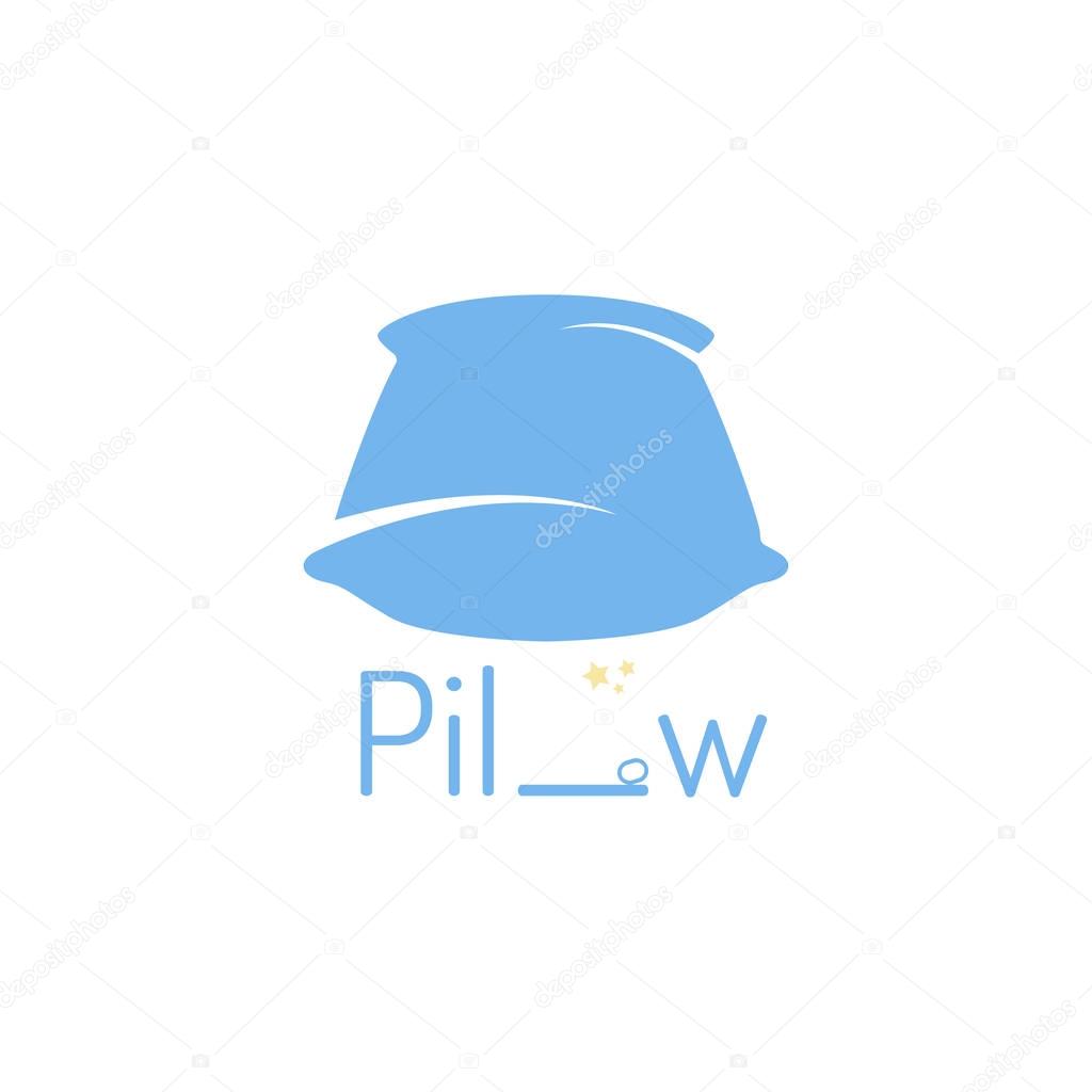 Logo template pillow isolated on white background