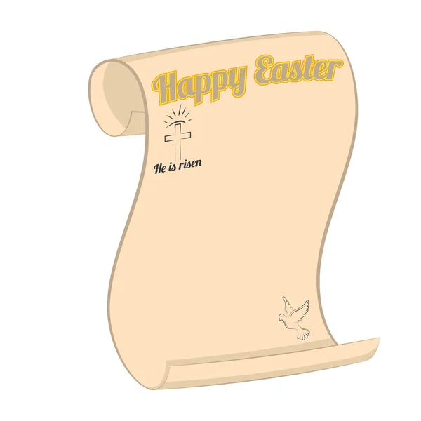 Happy Easter congratulatory scroll — Stock Vector