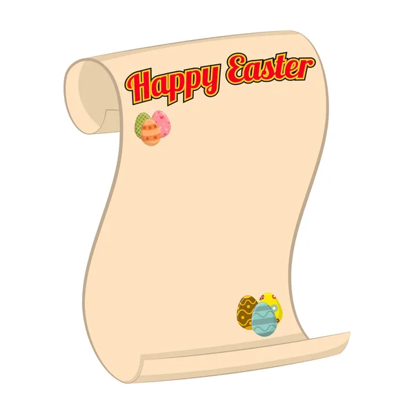 Joyeuse parchemin de félicitations de Pâques — Image vectorielle
