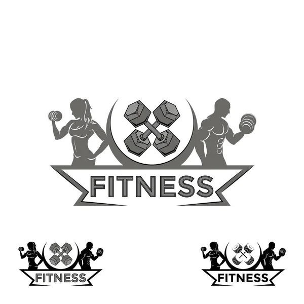 Emblemas de fitness, diseño del logotipo — Vector de stock