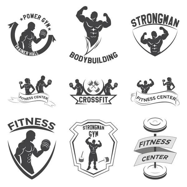 Emblemas de fitness, diseño del logotipo — Vector de stock