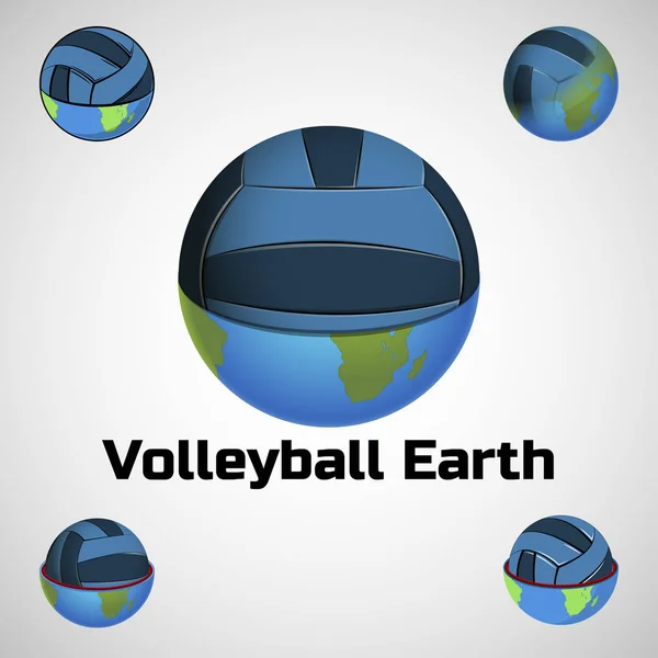 Illustration vectorielle de la terre balle de volley — Image vectorielle