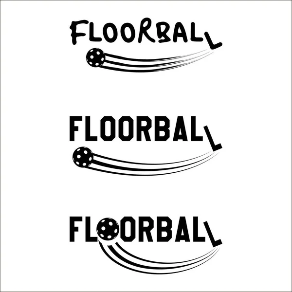 Texto del logo de Floorball — Vector de stock