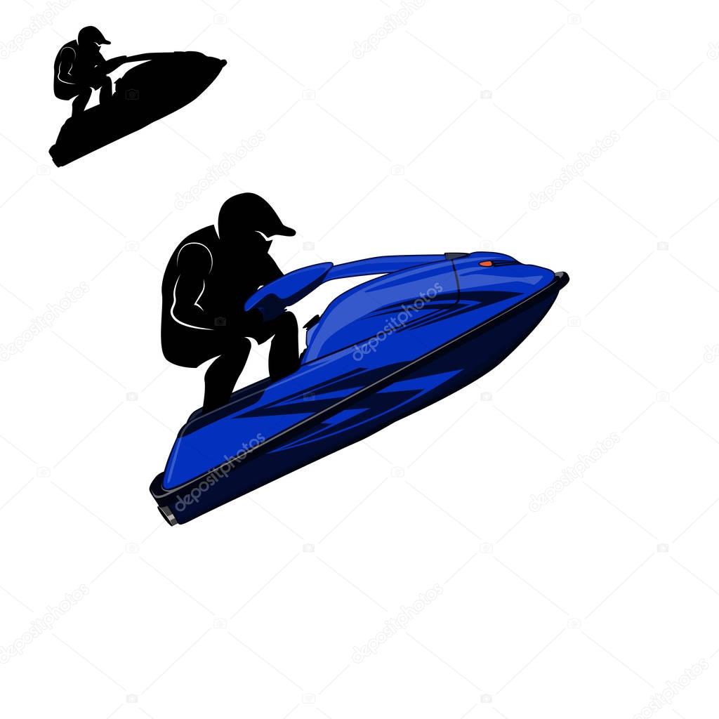 Jet ski, scooter on a white background