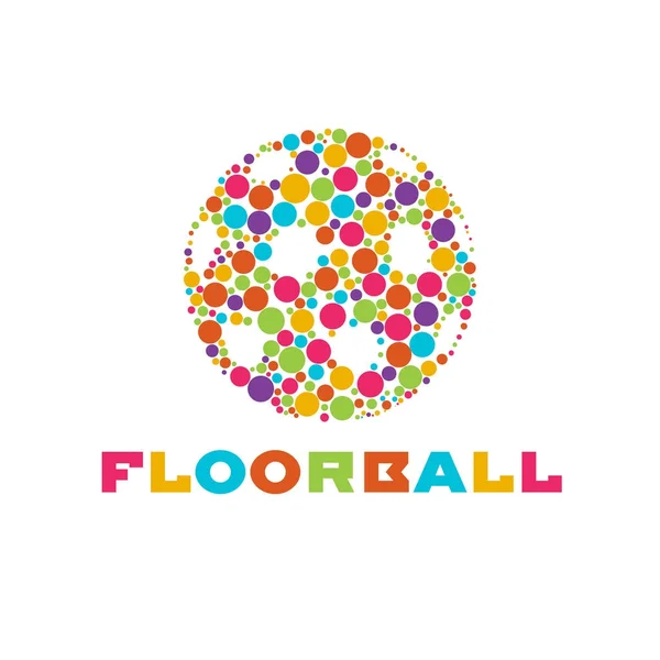 Логотип флорбола из цветных кругов — стоковый вектор