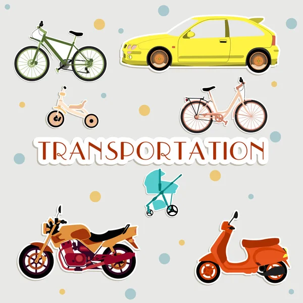 Diversos tipos de transporte — Vector de stock