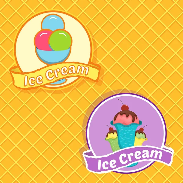 Ice cream logo for company or shop — Stock Vector