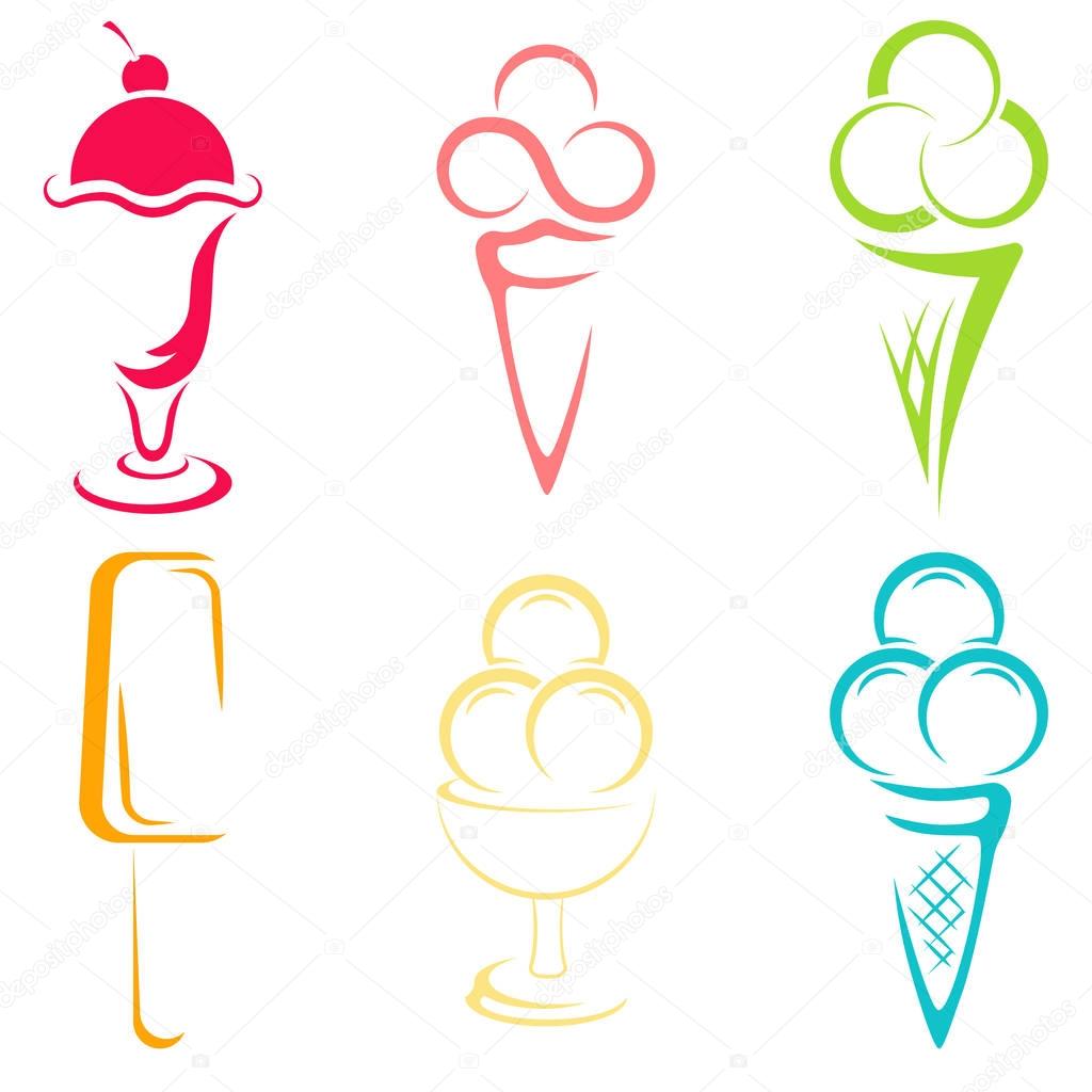 Ice cream logo for company or shop, Ice cream illustration