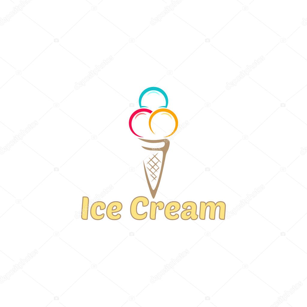 Ice cream logo for company or shop, Ice cream illustration