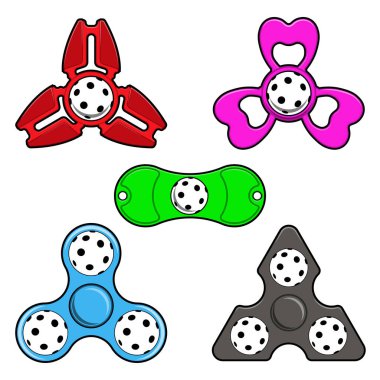 El spinner oyuncaklar hentbol topu, düz vektör simgeleri ile