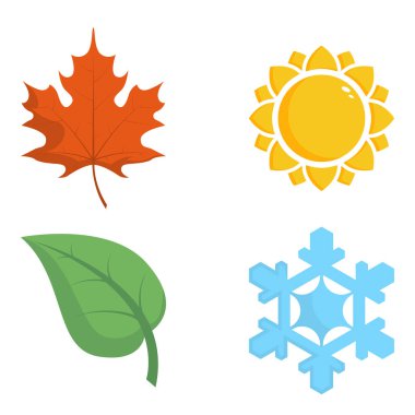 Mevsim dört renkli simgeler.