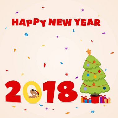 yeni bir yıl ve şekil dışarı bakmak a köpek yavrusu ile bir yazıt