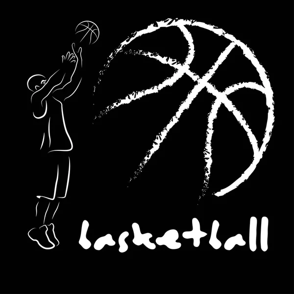Cartel abstracto de baloncesto y streetball — Vector de stock