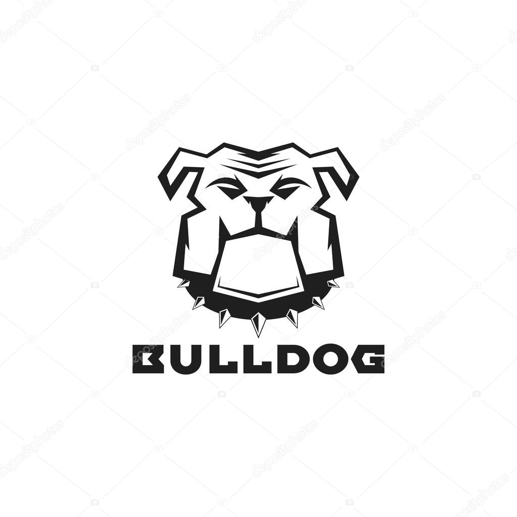 Bulldog logo vector illustration, emblem design on white background