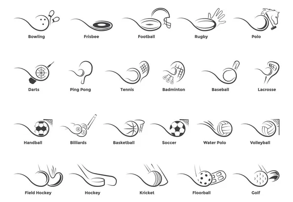 Spor simgeleri futbol, tenis, beyzbol, basketbol, futbol, voleybol, golf, hokeyi, hentbol ve diğer pek çok ayarla