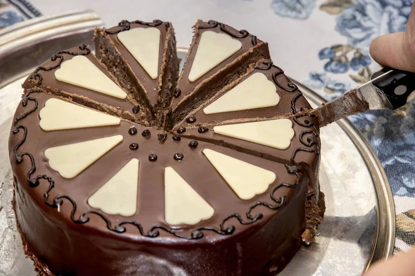 Ciasto pyszne czekolady sacher — Zdjęcie stockowe