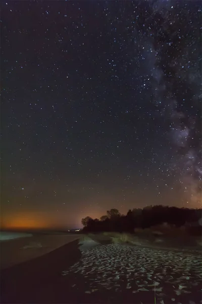 milky way over beach