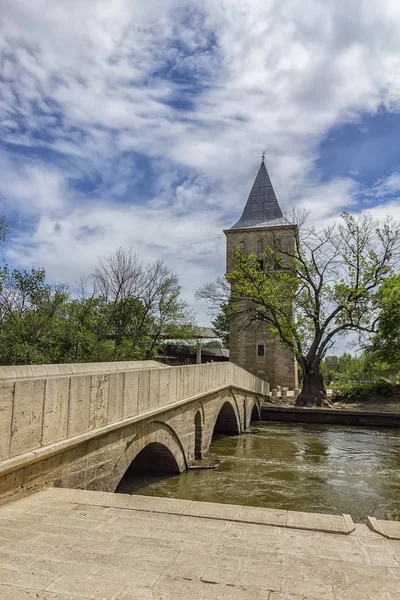 Soudním dvorem věž a sultán Suleyman most — Stock fotografie