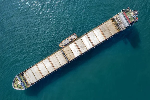 Großes Leeres Schiff Auf Hoher See Luftaufnahme Des Frachtschiffs Import — Stockfoto