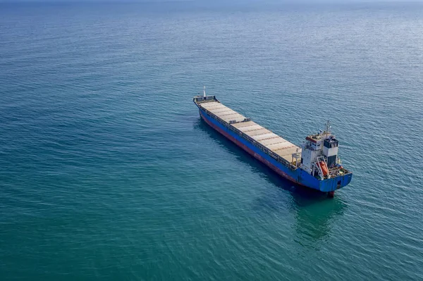 Großes Containerschiff Auf See Luftaufnahme Von Frachtcontainerschiffen Import Export Container — Stockfoto