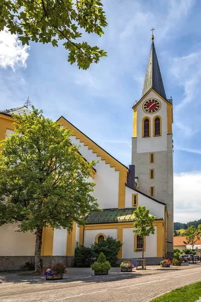 Denní Pohled Kostel Petra Pavla Oberstaufen Německo — Stock fotografie