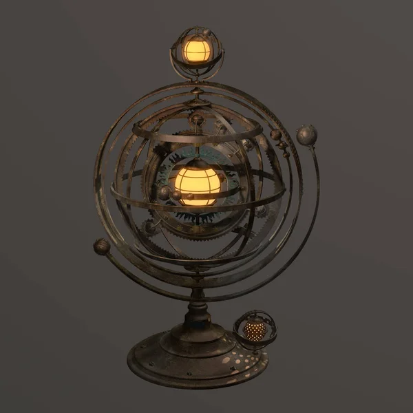 Fantasía steampunk armillary sphere styled lamp — Foto de Stock