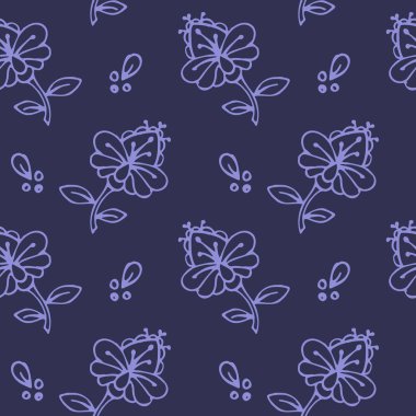 Etnik mehendi çiçekleri kusursuz arkaplan deseni